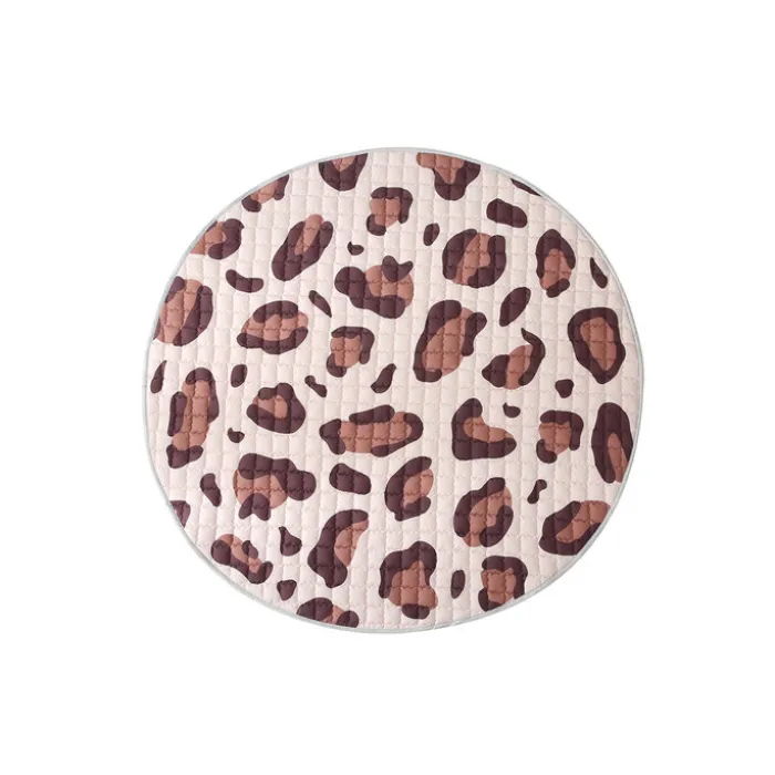 Spielteppich Baby Rund - Noa Panter-Druck Braun - Ø 150cm