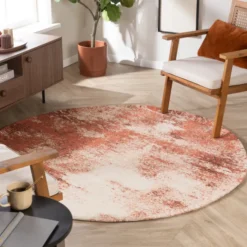 Teppich Abstrakt Rund - Candice Terracotta