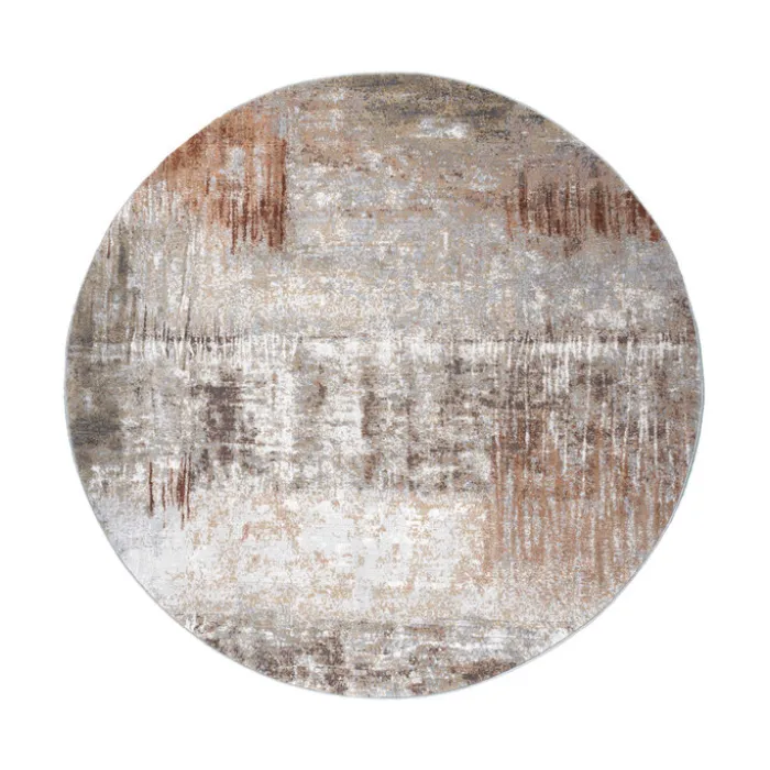Teppich Abstrakt Rund - Xavier Scratch Taupe Rot
