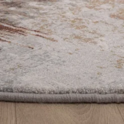 Teppich Abstrakt Rund - Xavier Scratch Taupe Rot