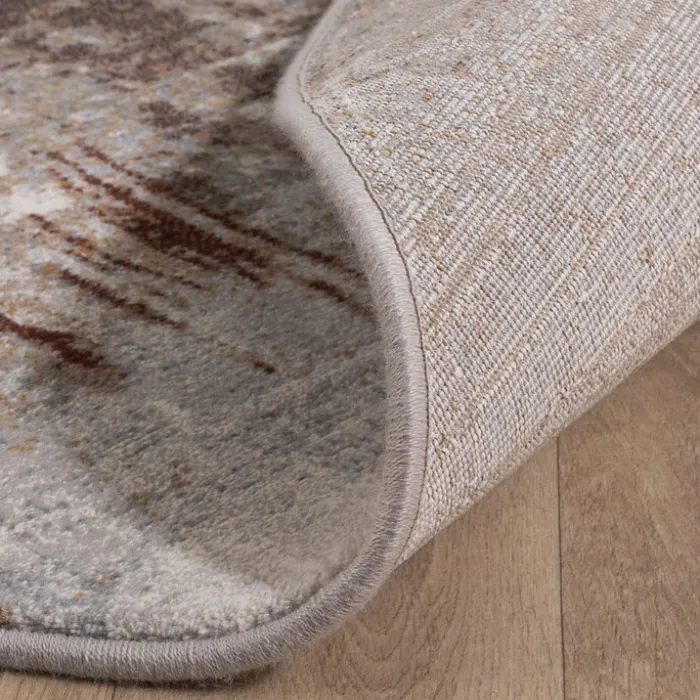Teppich Abstrakt Rund - Xavier Scratch Taupe Rot