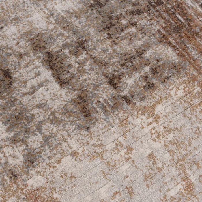 Teppich Abstrakt Rund - Xavier Scratch Taupe Rot