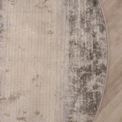 Teppich Abstrakt Rund - Xavier Scratch Taupe Grau