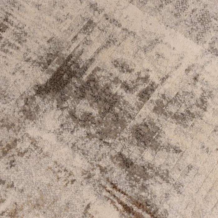 Teppich Abstrakt Rund - Xavier Scratch Taupe Grau