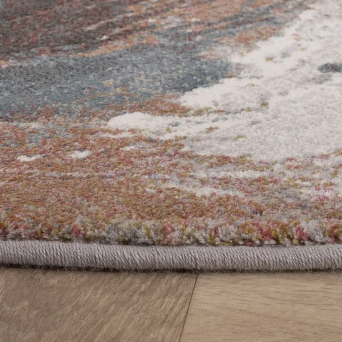 Teppich Abstrakt Rund - Xavier Wave Blau Rot