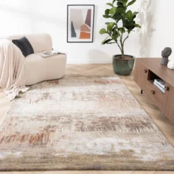 Teppich Abstrakt - Xavier Scratch Taupe Rot
