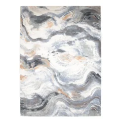 Teppich Abstrakt - Xavier Wave Blau Grau