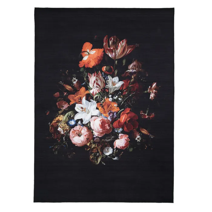 Teppich Floral - Florine Schwarz Orange