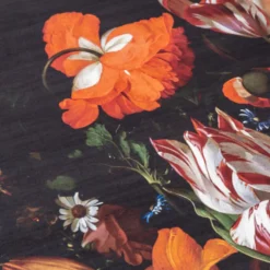 Teppich Floral - Florine Schwarz Orange