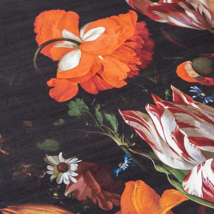 Teppich Floral - Florine Schwarz Orange