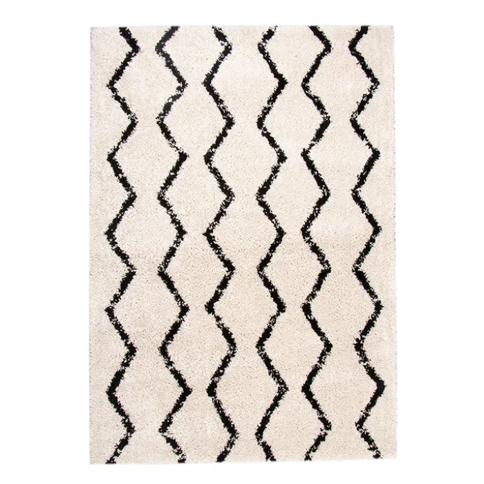 Teppich Hochflor - Grand Moves Creme Schwarz