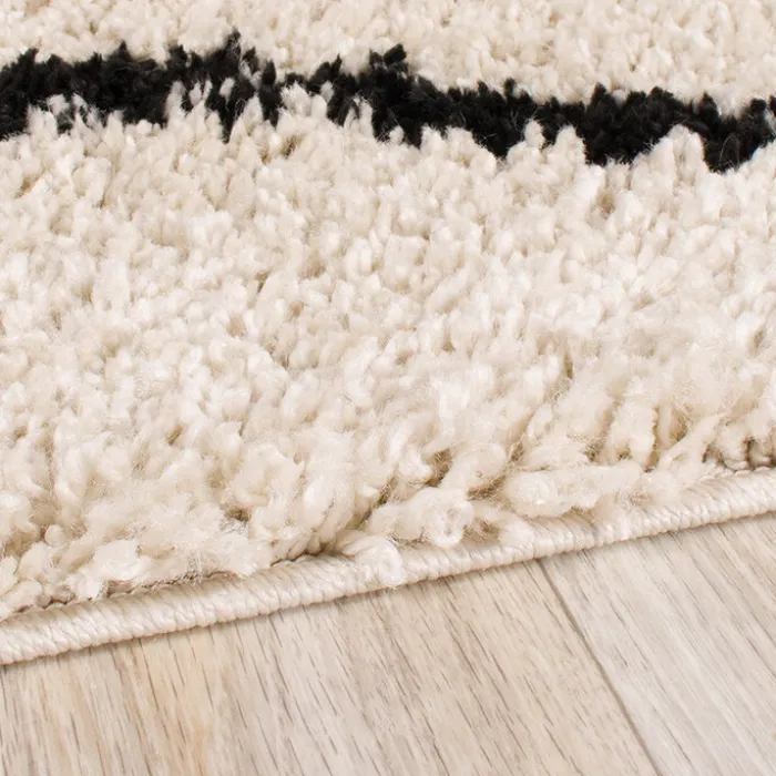 Teppich Hochflor - Grand Moves Creme Schwarz