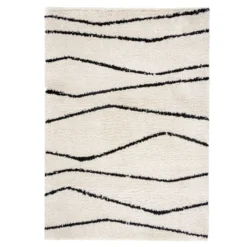 Teppich Hochflor - Grand Wire Creme Schwarz