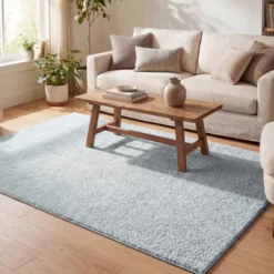Teppich Hochflor - Lofty Hellblau Türkis