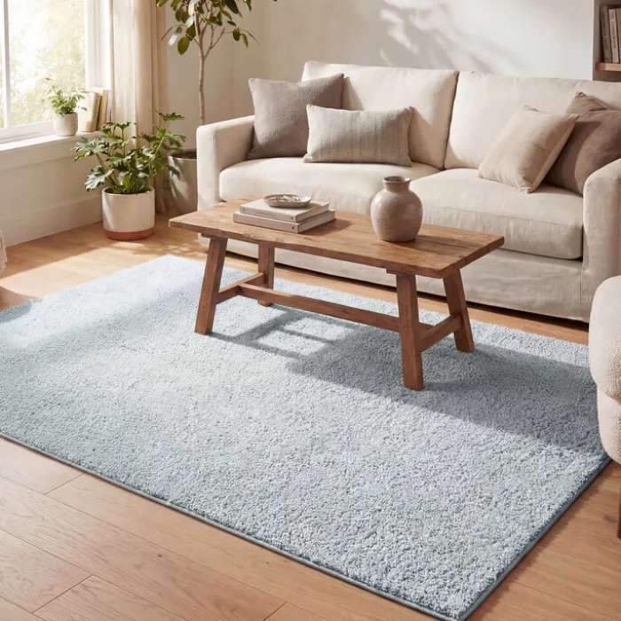 Teppich Hochflor - Lofty Hellblau Türkis