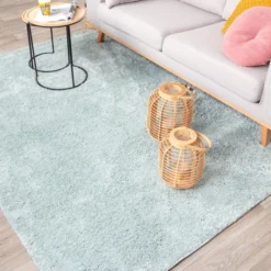 Teppich Hochflor - Lofty Hellblau Türkis
