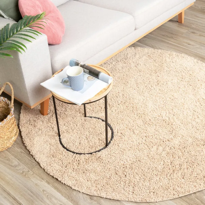 Teppich Hochflor Rund - Lofty Beige