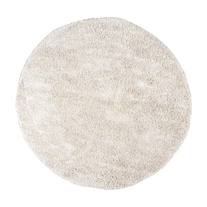 Teppich Hochflor Rund - Lofty Creme Weiß