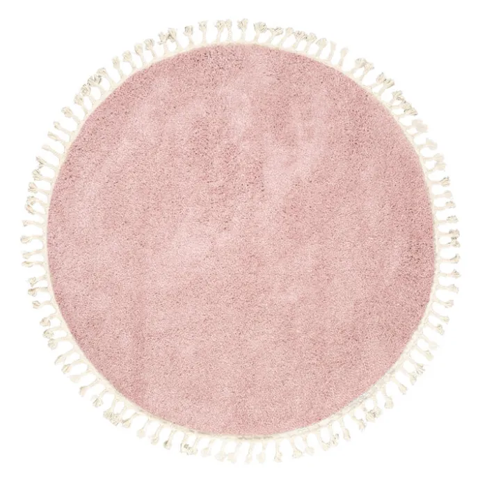 Teppich Hochflor Rund - Lofty Fringe Rosa