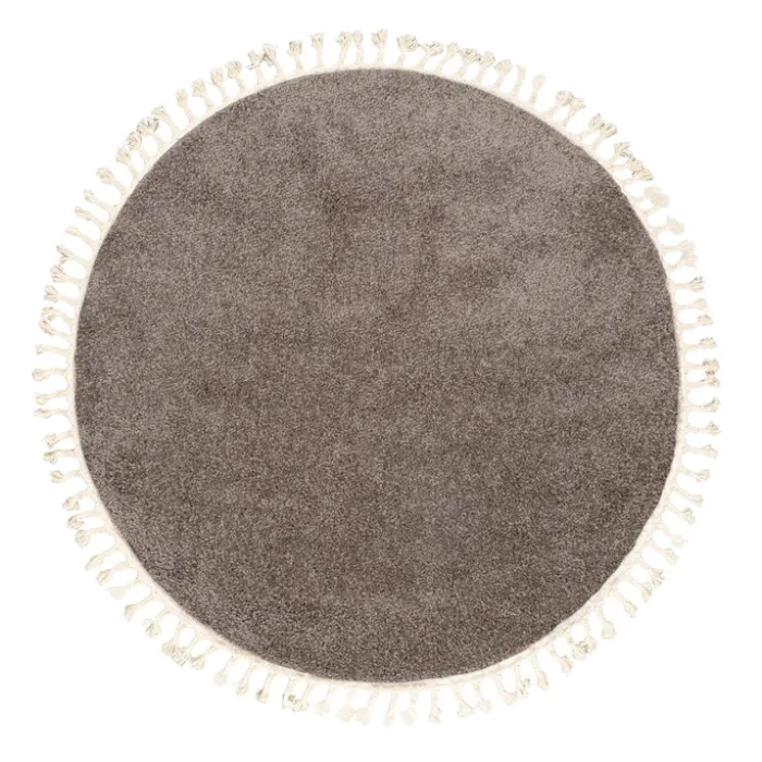 Teppich Hochflor Rund - Lofty Fringe Taupe