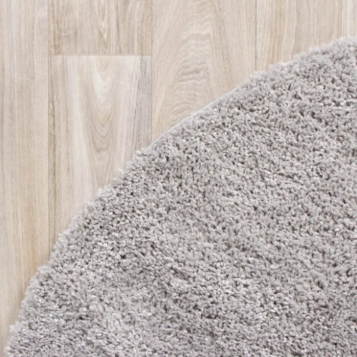 Teppich Hochflor Rund - Lofty Hellgrau