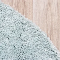 Teppich Hochflor Rund - Lofty Hellblau Türkis
