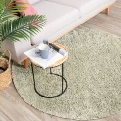Teppich Hochflor Rund - Lofty Mint