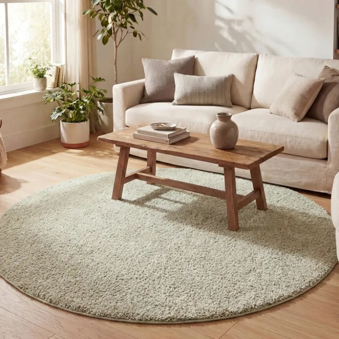 Teppich Hochflor Rund - Lofty Mint