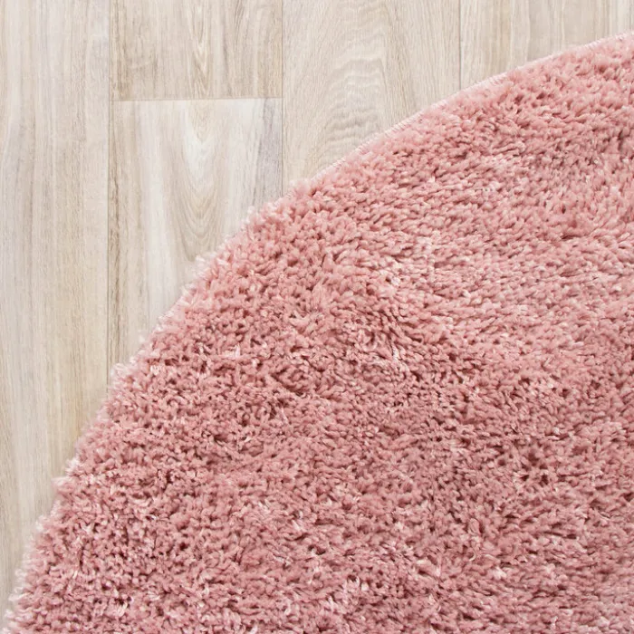Teppich Hochflor Rund - Lofty Rosa