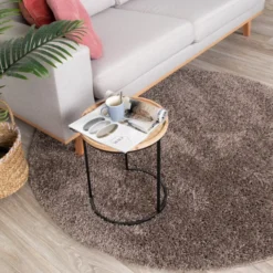 Teppich Hochflor Rund - Lofty Taupe