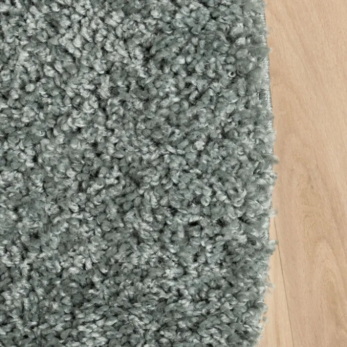 Teppich Hochflor Rund - Wish Blau Grün