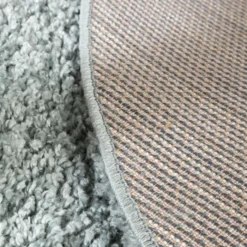 Teppich Hochflor Rund - Wish Blau Grün