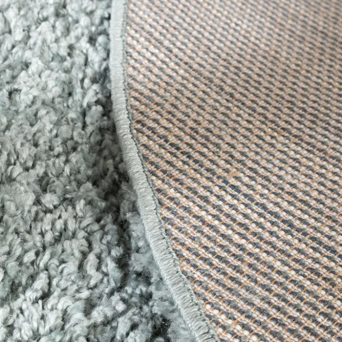 Teppich Hochflor Rund - Wish Blau Grün