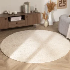 Teppich Hochflor Rund - Wish Creme