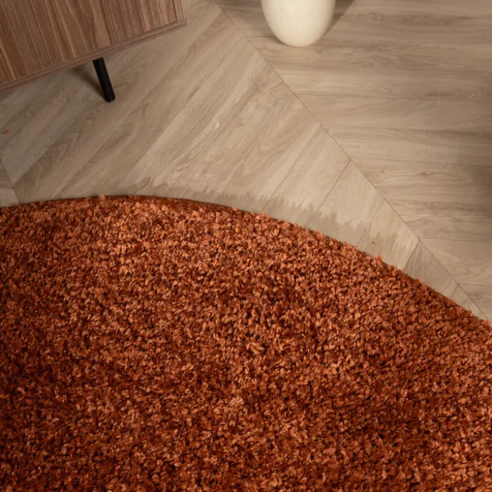 Teppich Hochflor Rund - Wish Terracotta