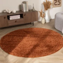 Teppich Hochflor Rund - Wish Terracotta