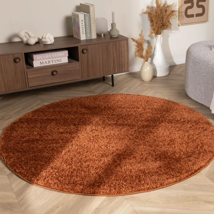 Teppich Hochflor Rund - Wish Terracotta