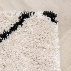 Teppich Hochflor - Sensa Double Creme Schwarz