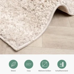 Teppich Hochflor - Sensa Pair Creme Schwarz