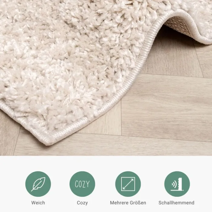 Teppich Hochflor - Sensa Pair Creme Schwarz