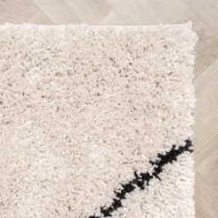 Teppich Hochflor - Sensa Pair Creme Schwarz