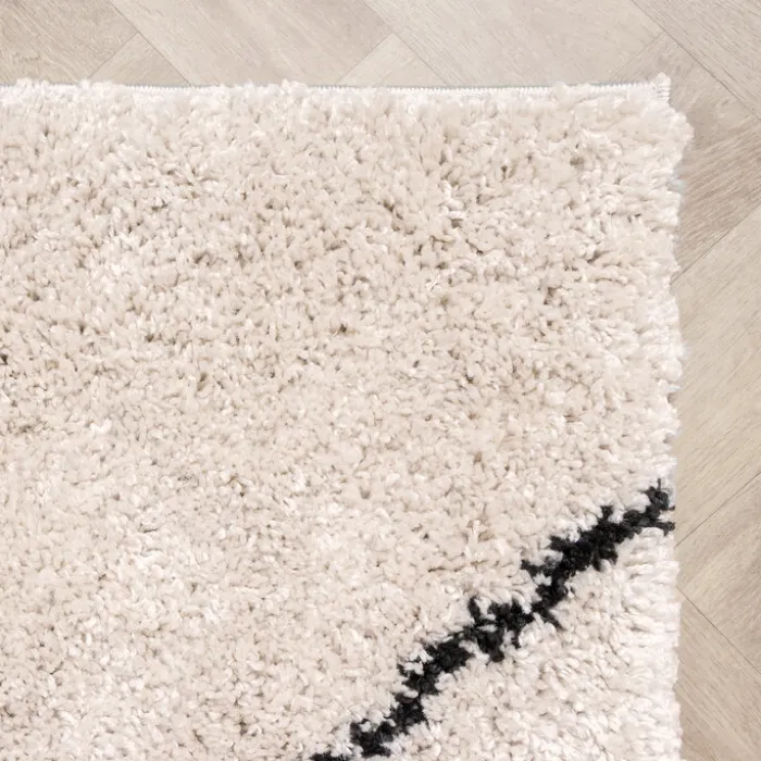 Teppich Hochflor - Sensa Pair Creme Schwarz