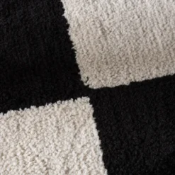 Teppich kariert - Blox schwarz weiß
