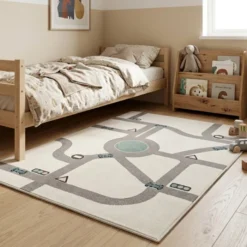 Teppich Kinderzimmer - Bowie Autobahn Creme