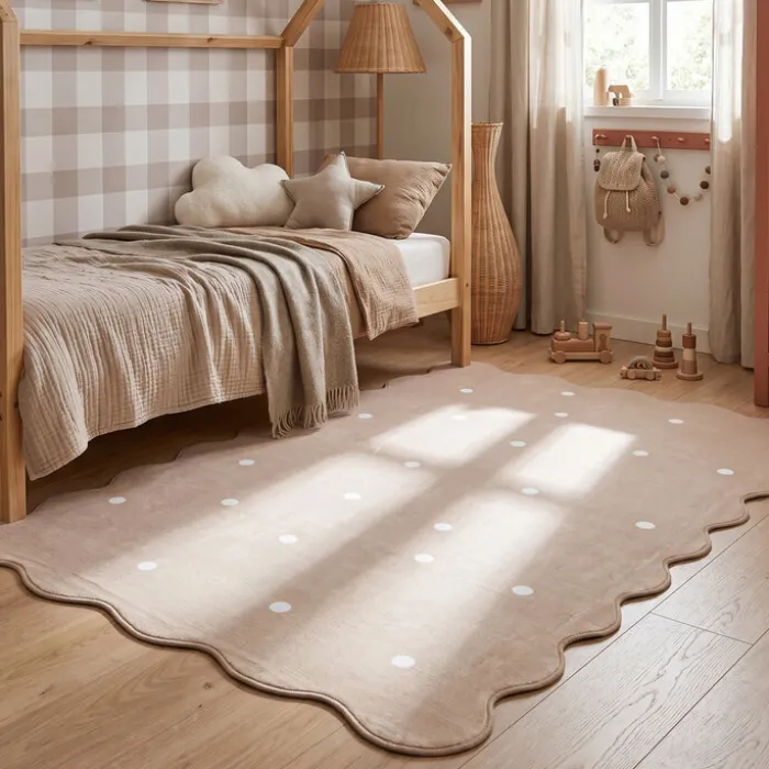 Teppich Kinderzimmer - Cloudy Dots Beige