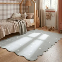 Teppich Kinderzimmer - Cloudy Dots Minze