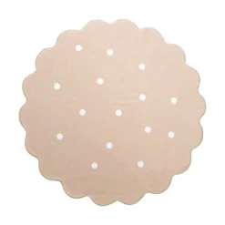 Teppich Kinderzimmer Rund - Cloudy Dots Beige