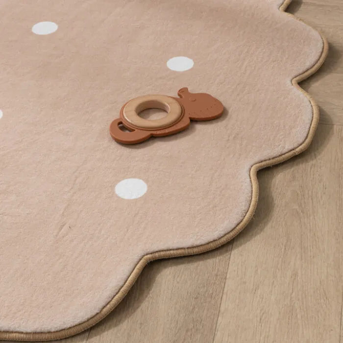 Teppich Kinderzimmer Rund - Cloudy Dots Beige