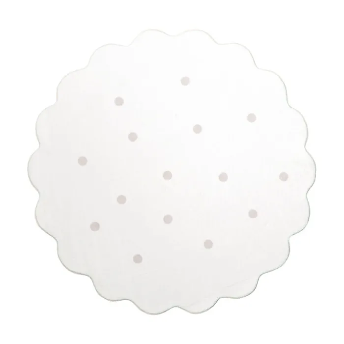 Teppich Kinderzimmer Rund - Cloudy Dots Weiß