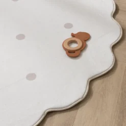 Teppich Kinderzimmer Rund - Cloudy Dots Weiß